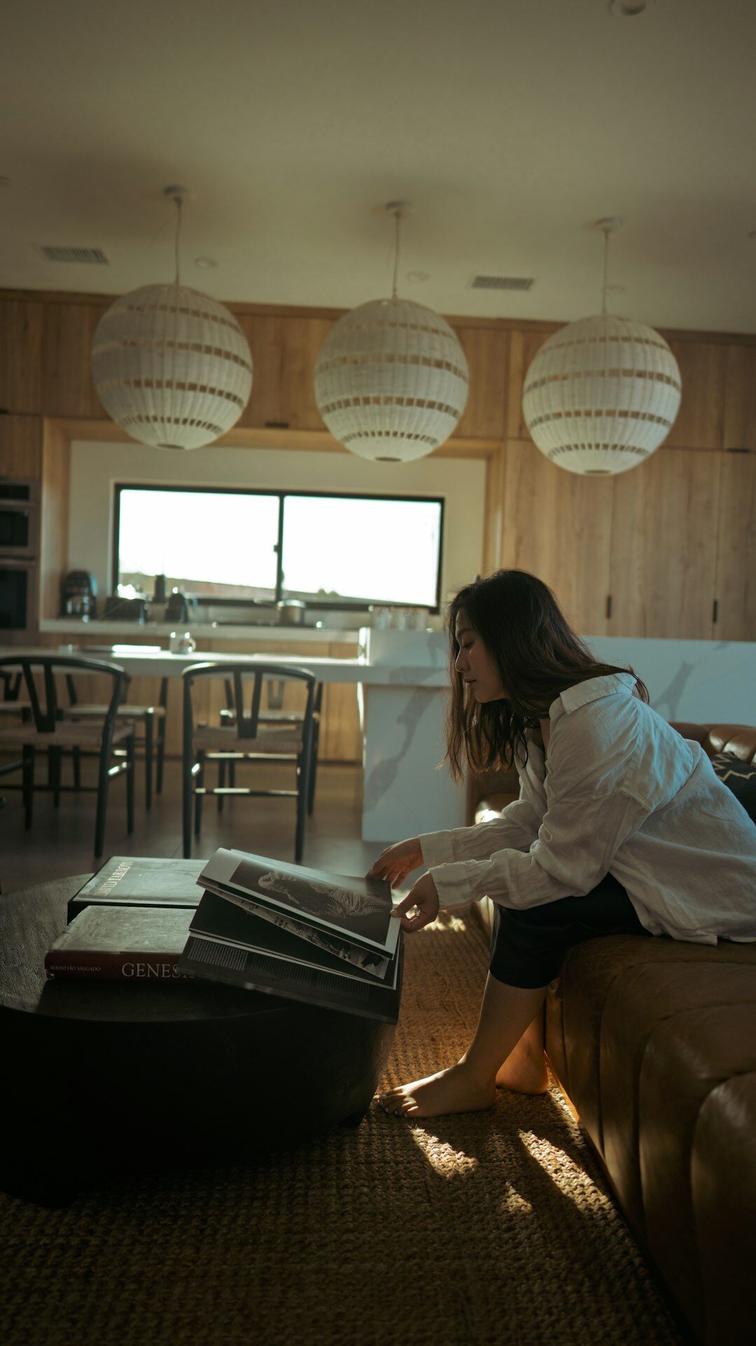 person reading book in quiet room