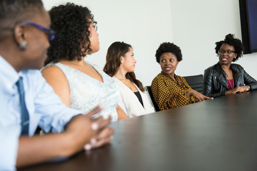 business professional speaking in meeting